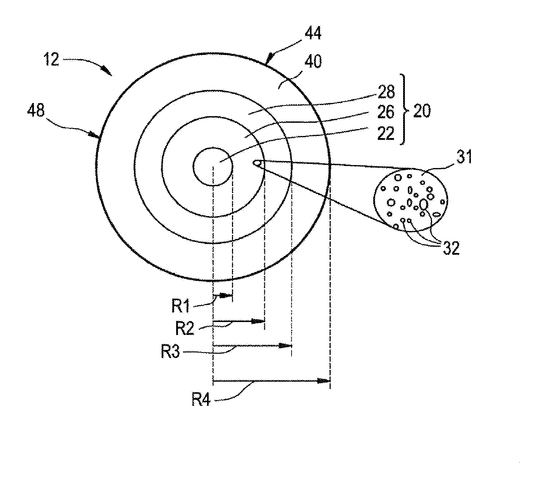 Light diffusing fibers with integrated mode shaping lenses