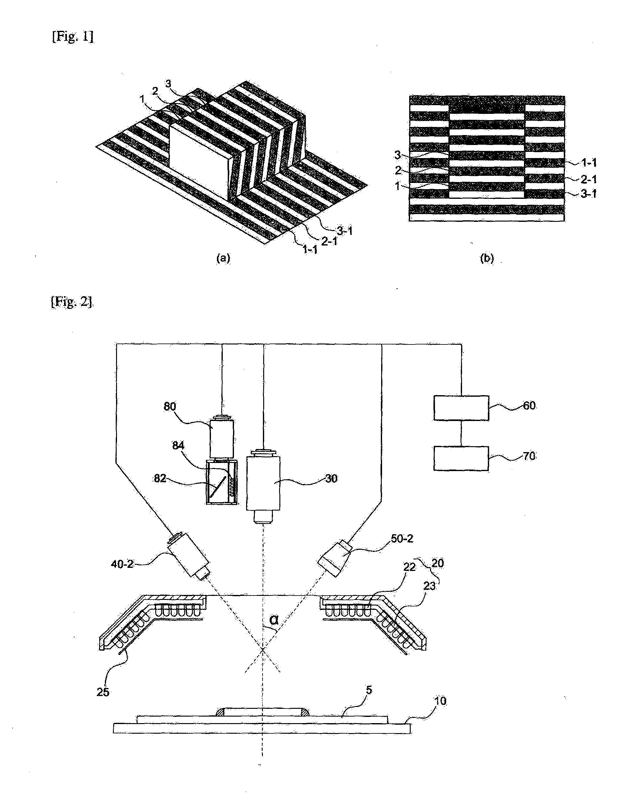 Vision testing device using multigrid pattern