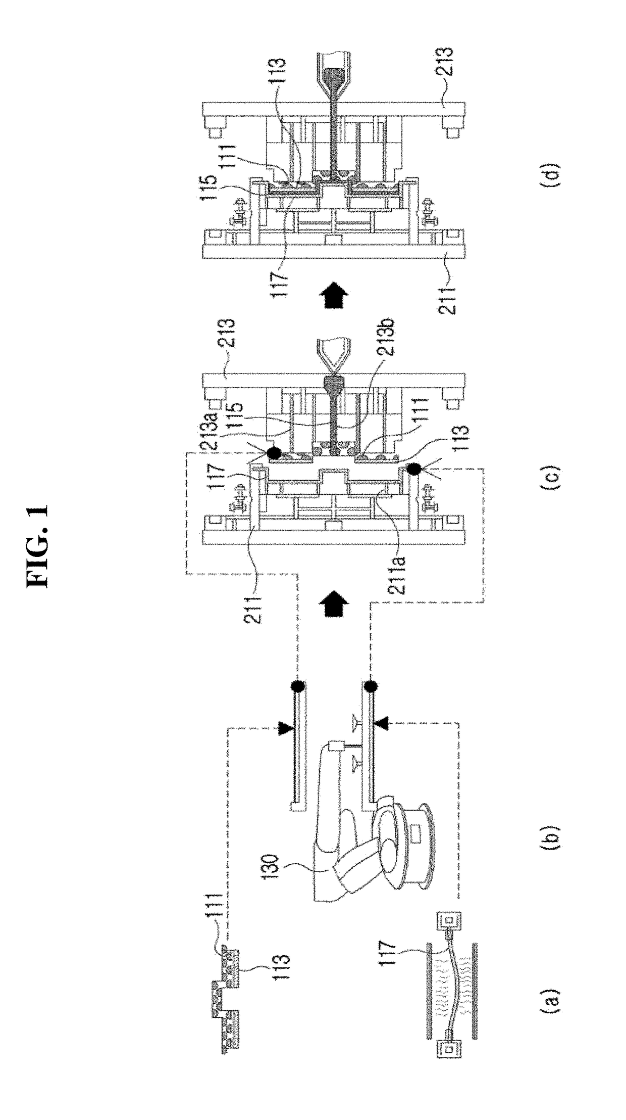 Structure and method of foam-injection molding including el sheet