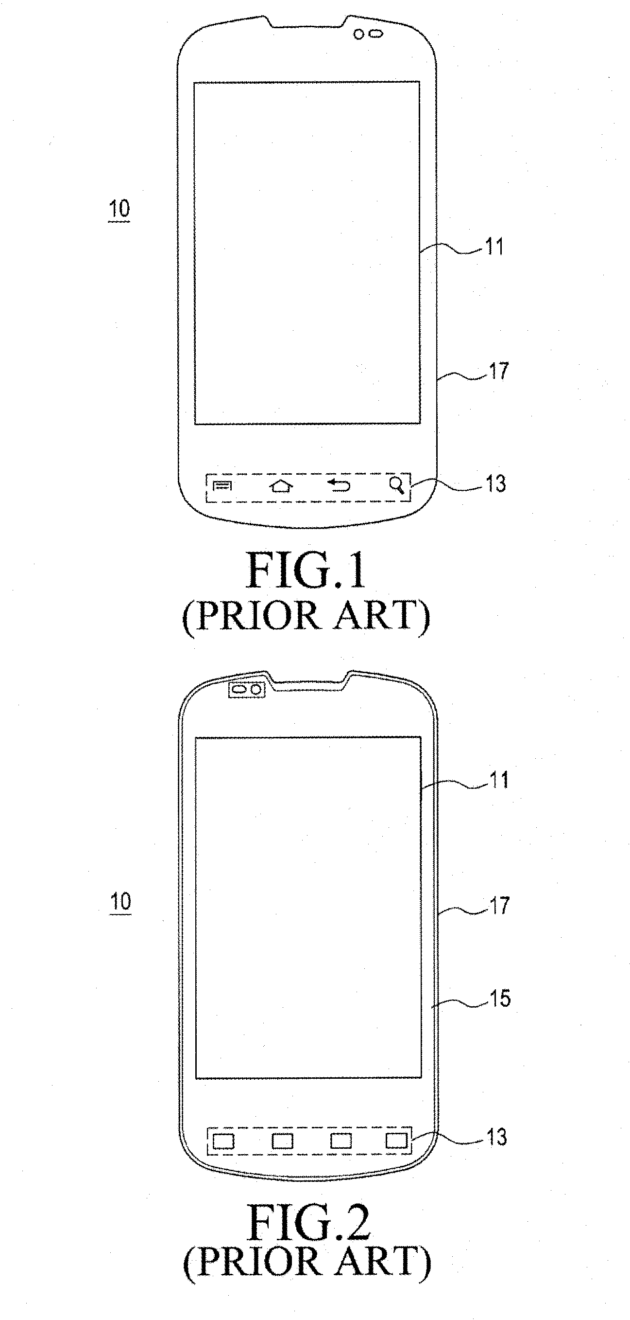 Touch screen device for a portable terminal