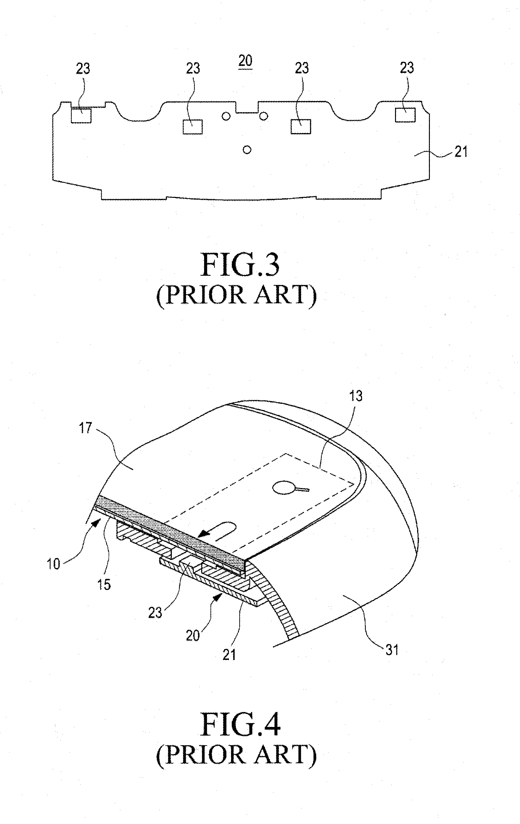 Touch screen device for a portable terminal