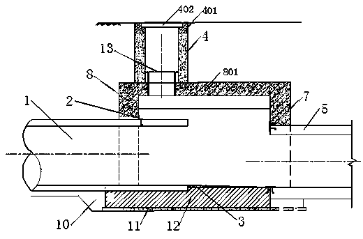 Construction method for connecting new and old sewage pipes during sewage pipe shifting transformation