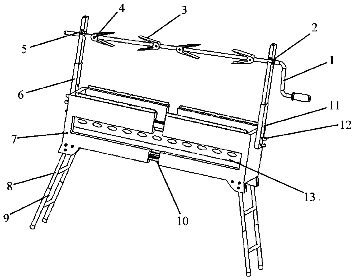 Rotary type portable barbecue grill