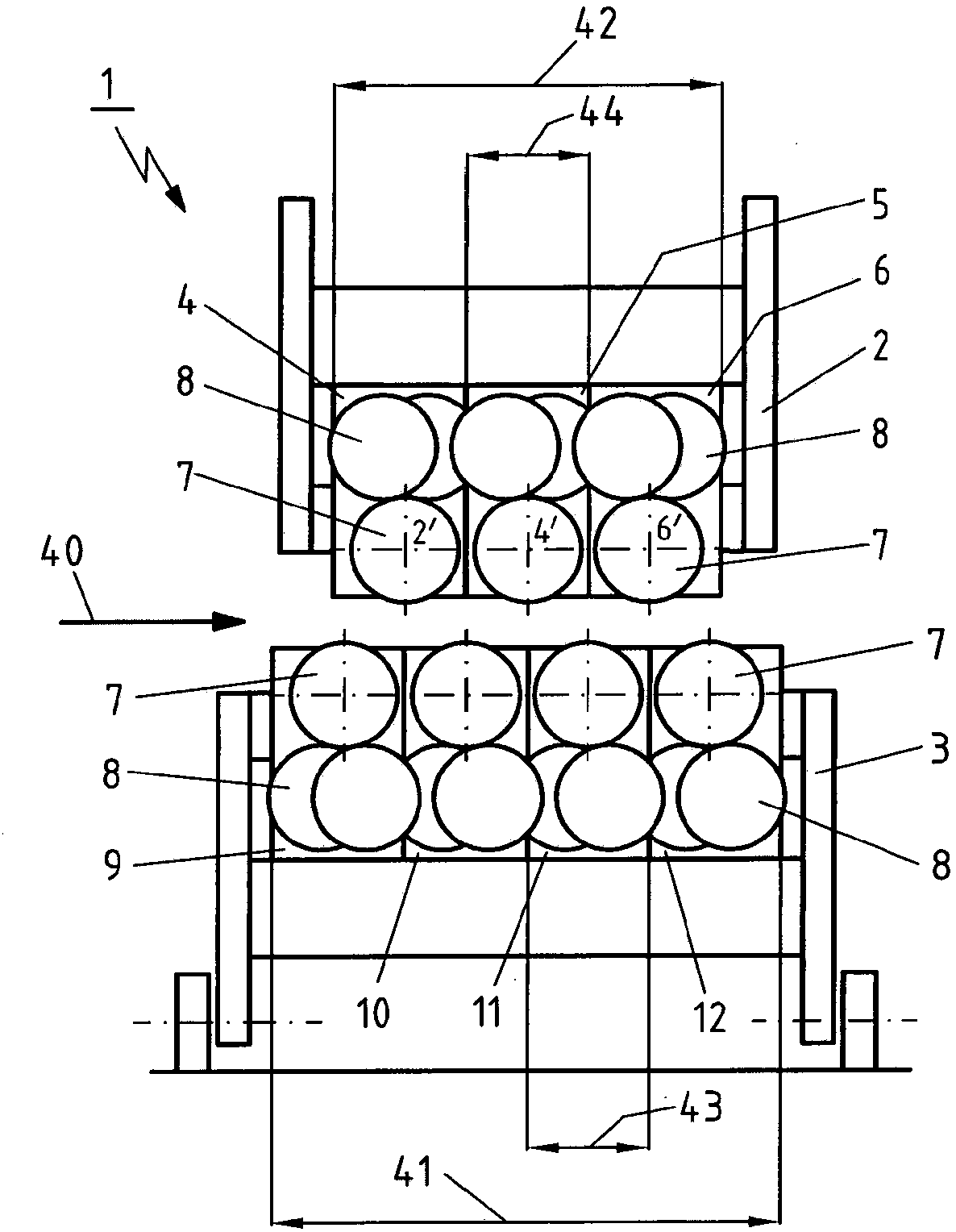 Straightening machine with a modular interchangeable casette system