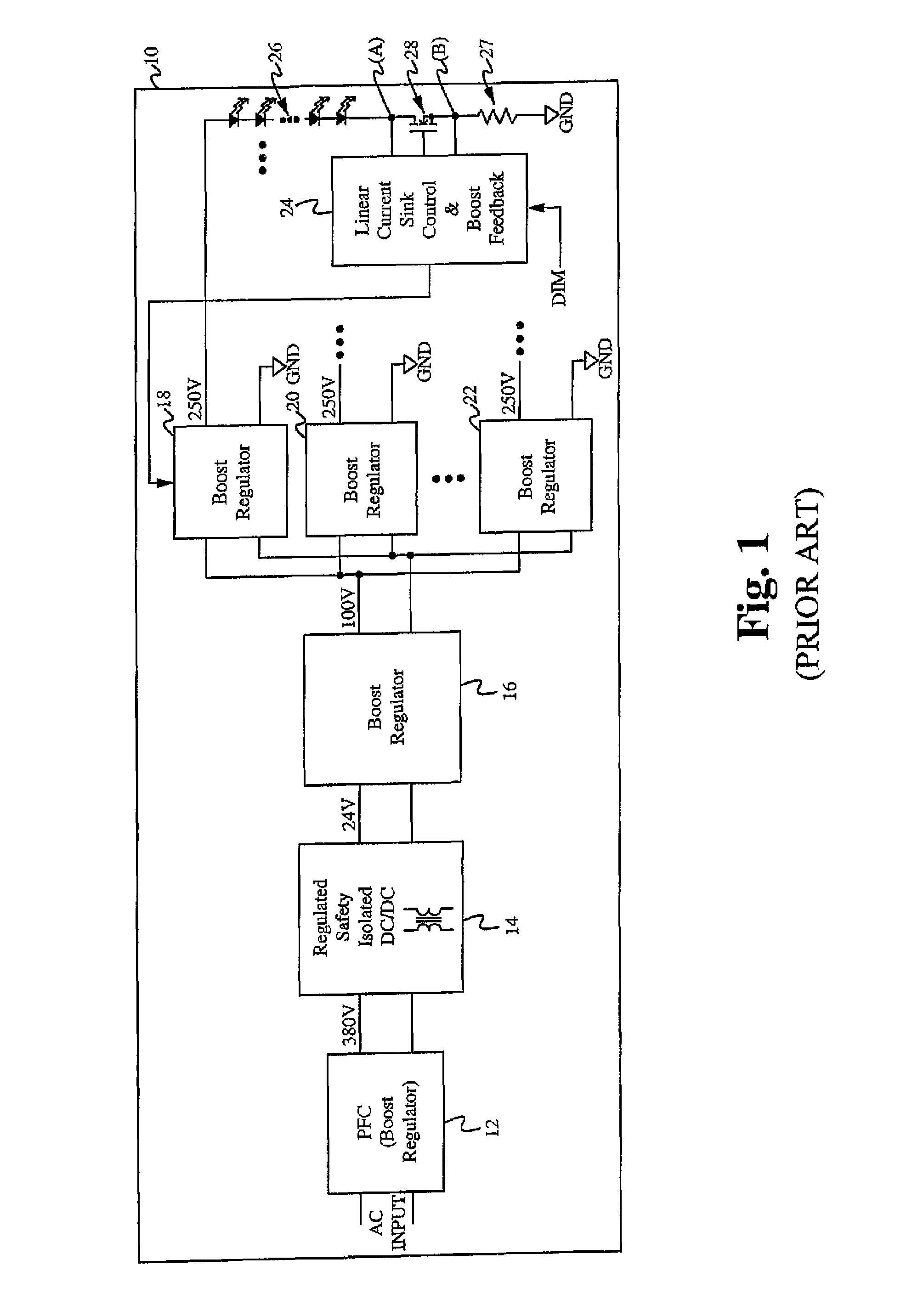 Magnetic amplifier assisted LED constant current sink overhead voltage regulation