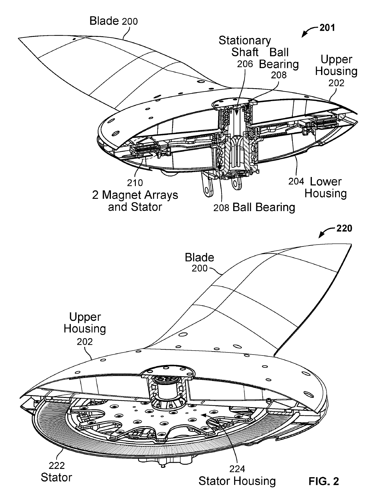 Combined fan and motor