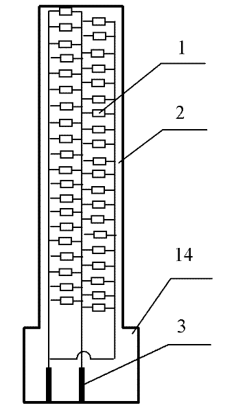 On-line monitoring device for tool wear of shield machine based on resistance row