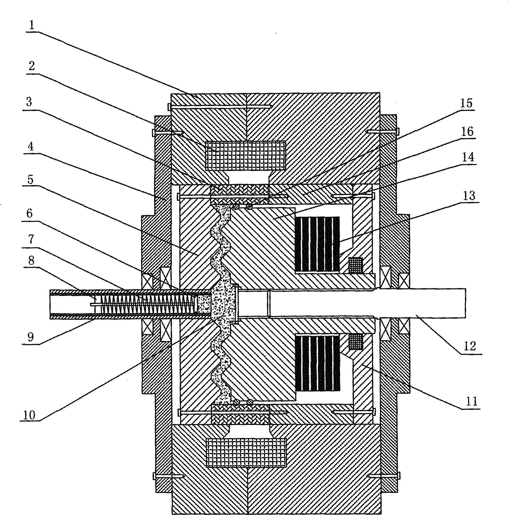 Piezoelectric extrusion type magnetorheological clutch and transfer torque calculating method of piezoelectric extrusion type magnetorheological clutch