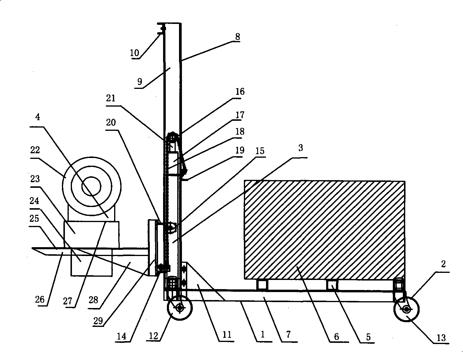 Stretching device of case beam in case