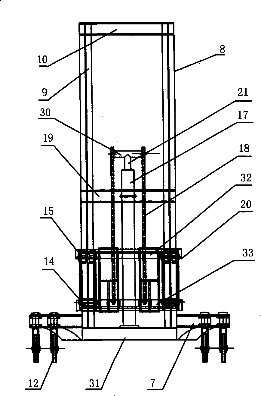 Stretching device of case beam in case