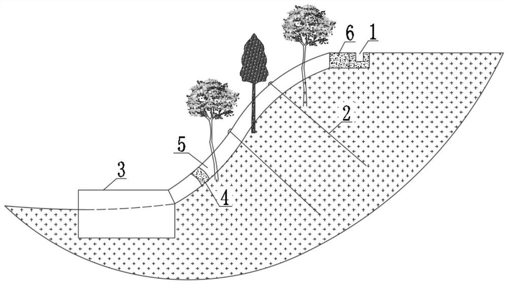 Reinforcing structure of unstable slope and construction method thereof