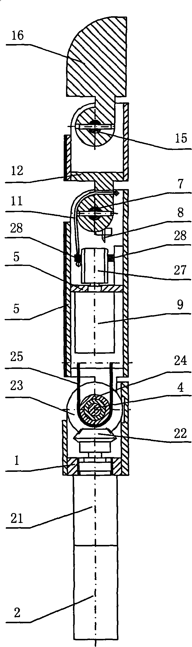 Pre-bend coupling under-actuated three-joint robot finger device