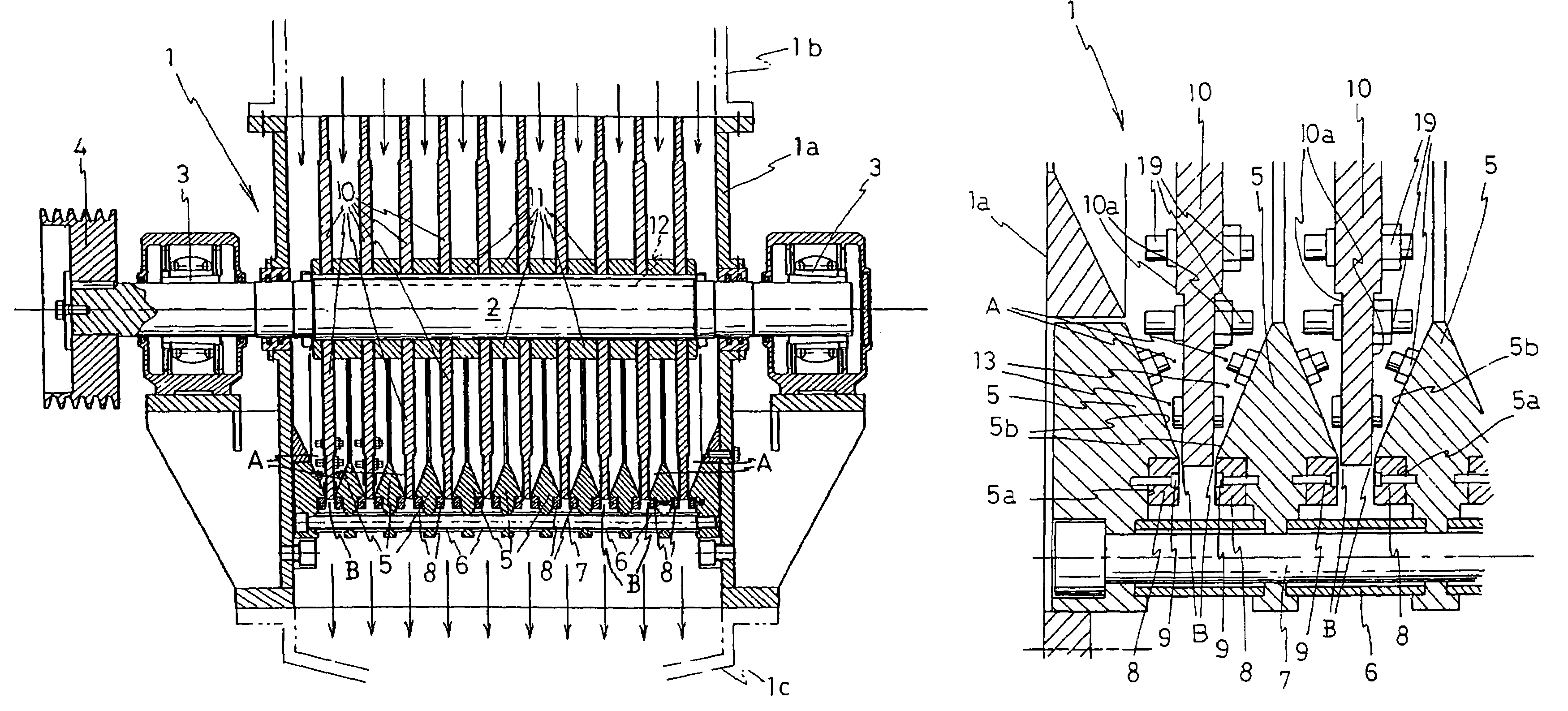 Powder particle disintegrating and sizing apparatus