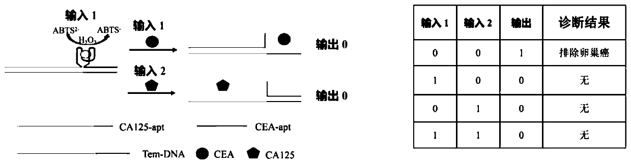 Method for ovarian cancer screening based on ovarian cancer marker and logic gate operation