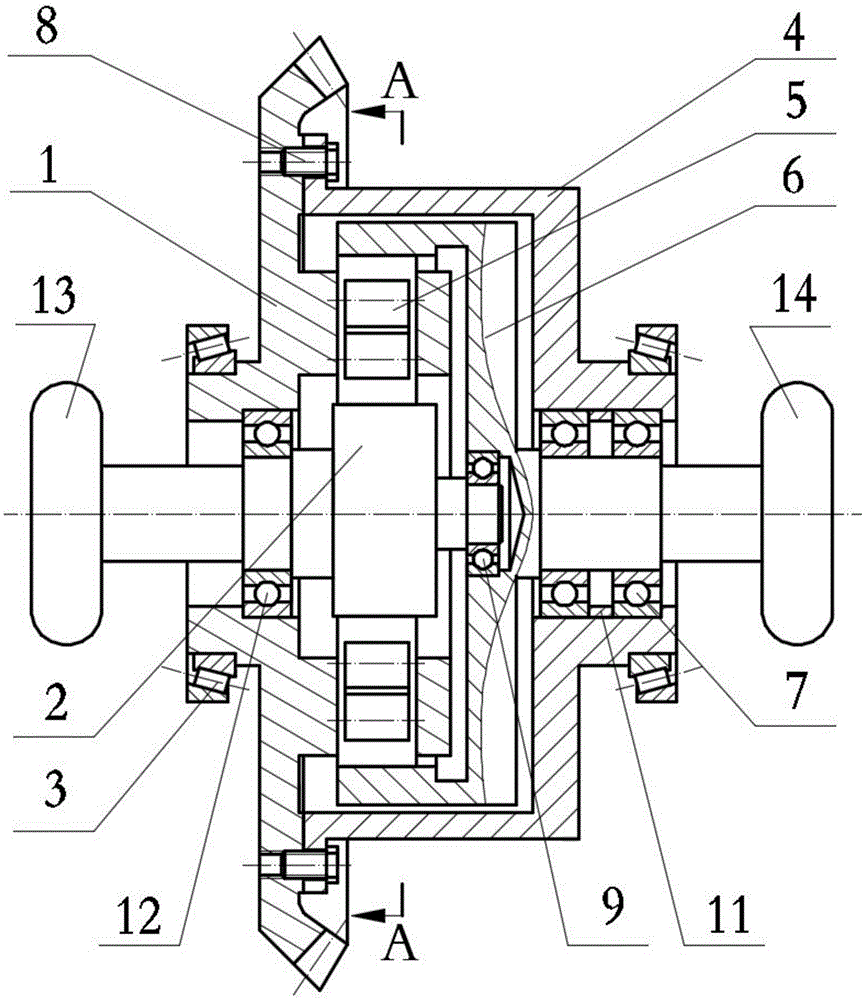 Any tooth difference type internal shock automobile differential provided with double-roller block