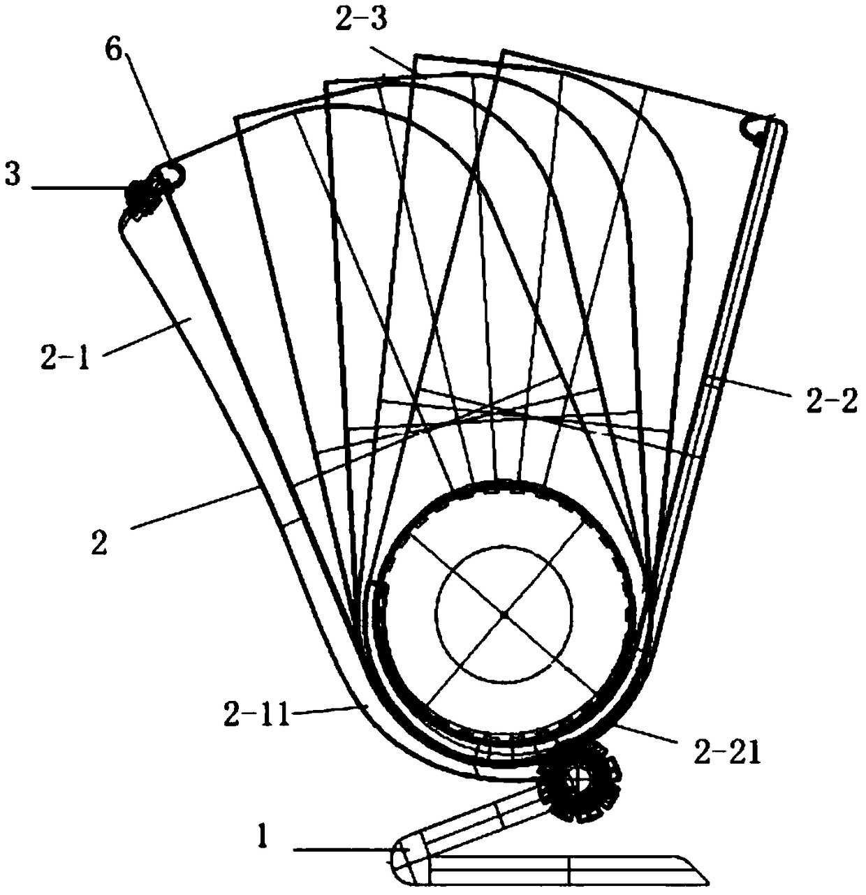 Fan-shaped trash can