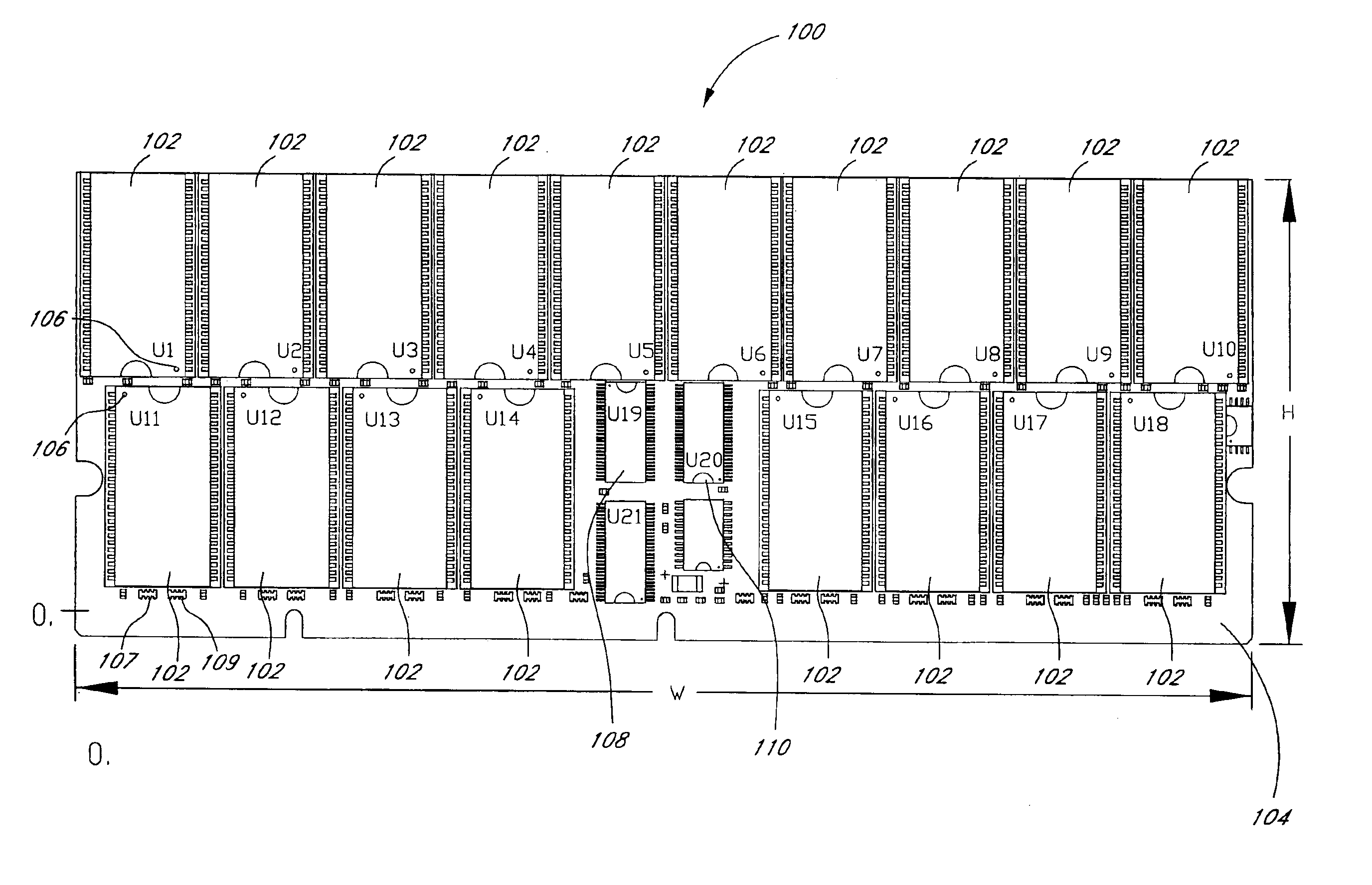 Arrangement of integrated circuits in a memory module