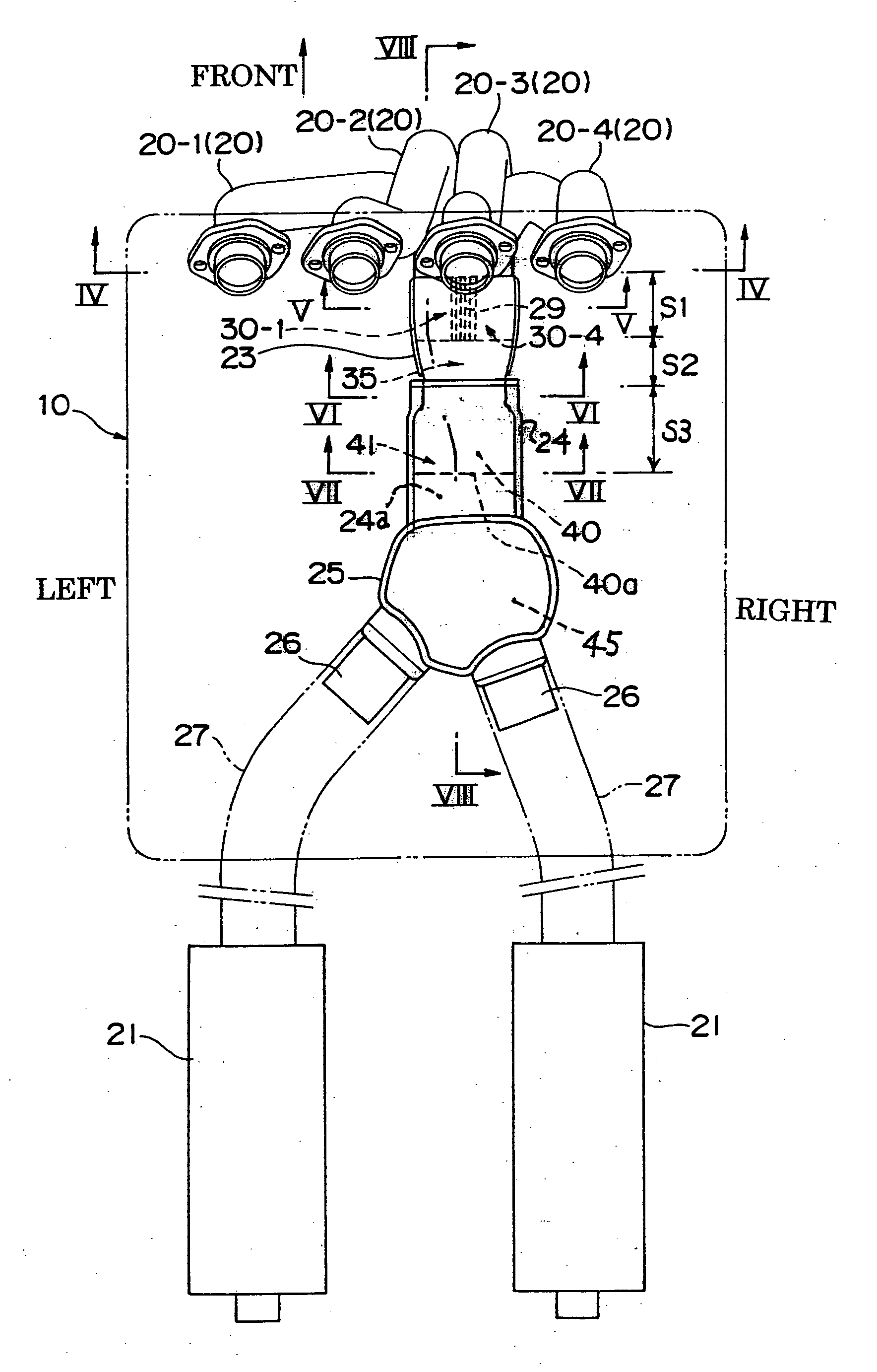 Vehicle exhaust apparatus and motorcycle equipped therewith