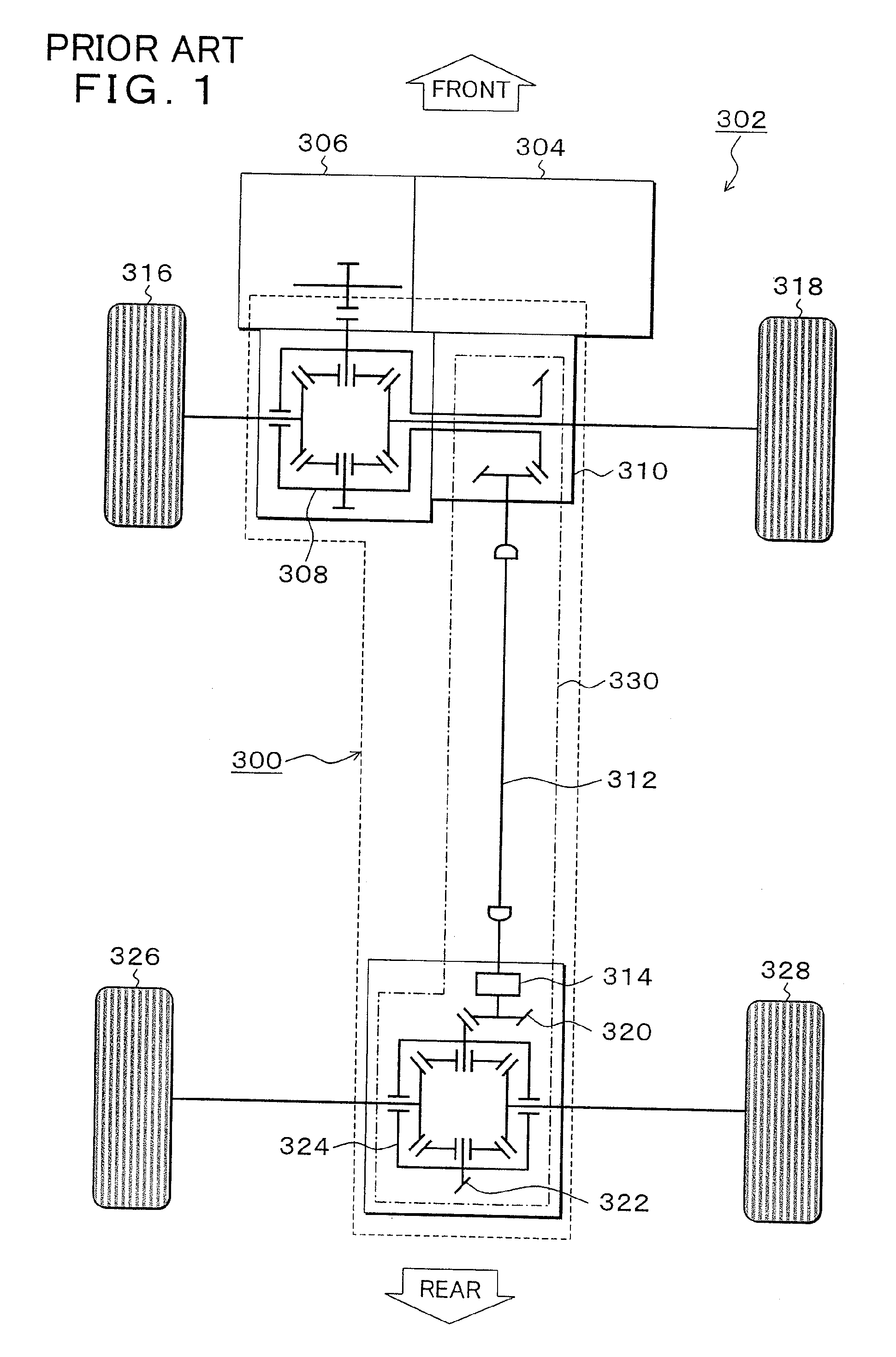 Driving force transmitting device for four-wheel drive vehicle