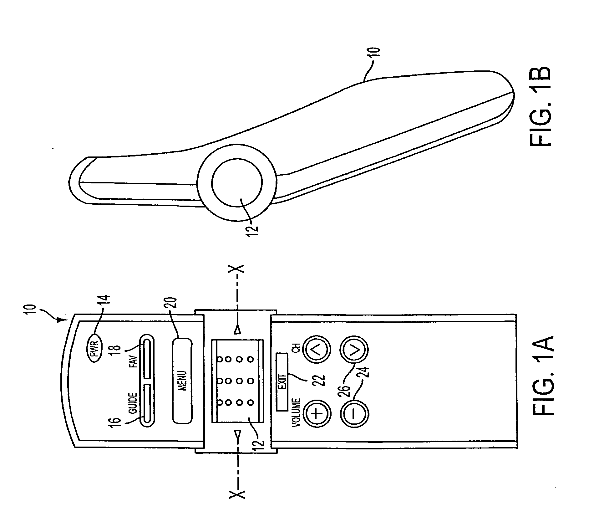 User interface having a cross arrangement