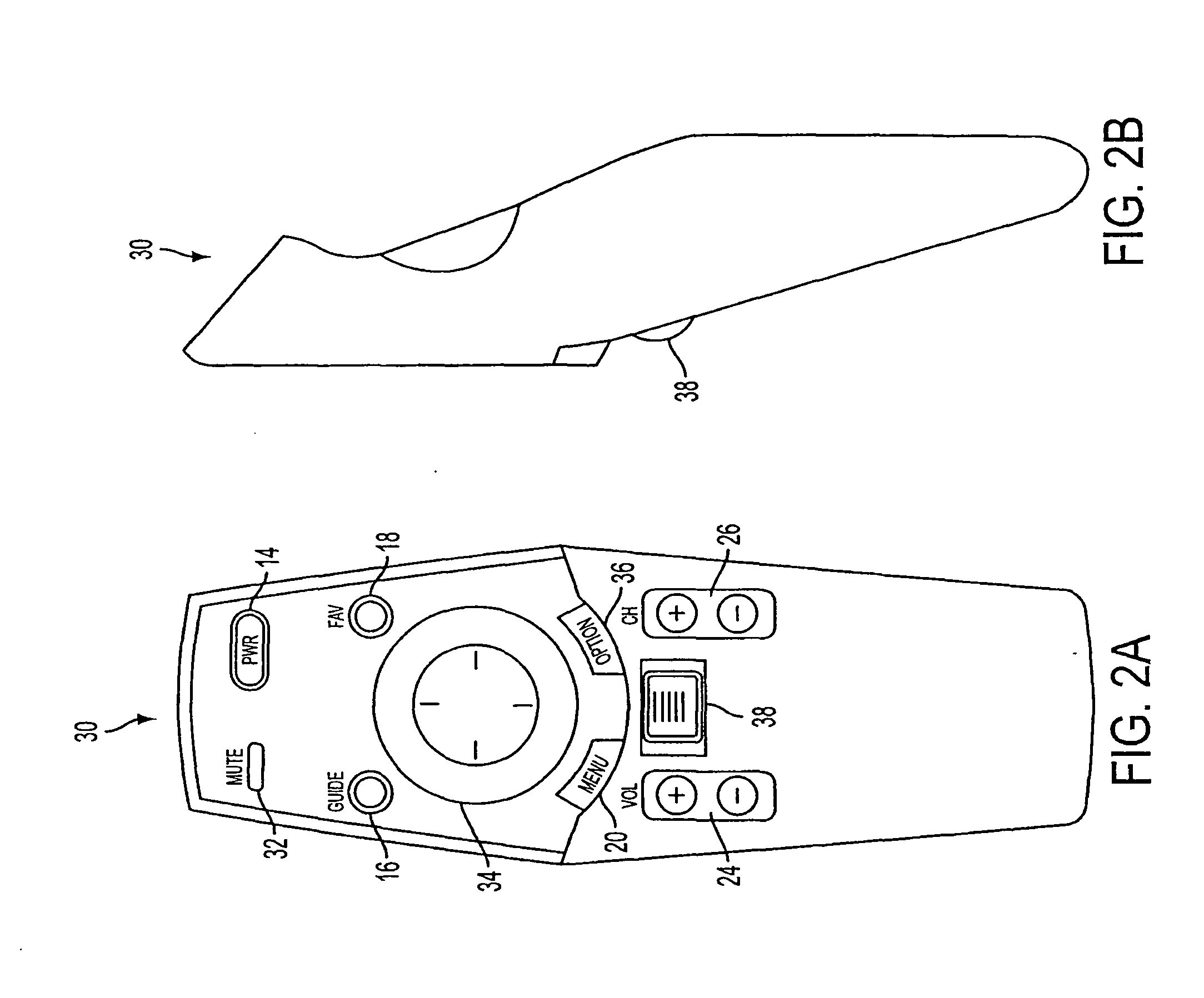 User interface having a cross arrangement