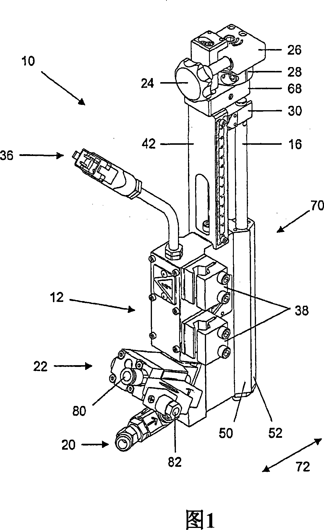 Device for coating liquid, which is such as adhesive agent, especially hot melt adhesive