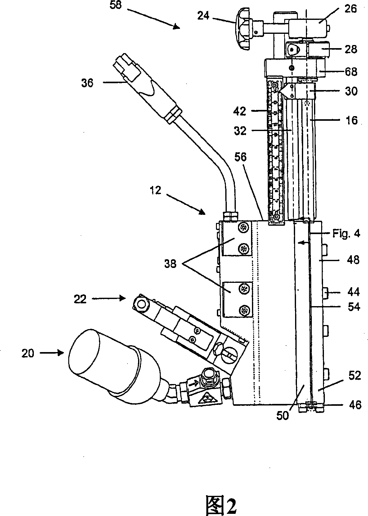 Device for coating liquid, which is such as adhesive agent, especially hot melt adhesive