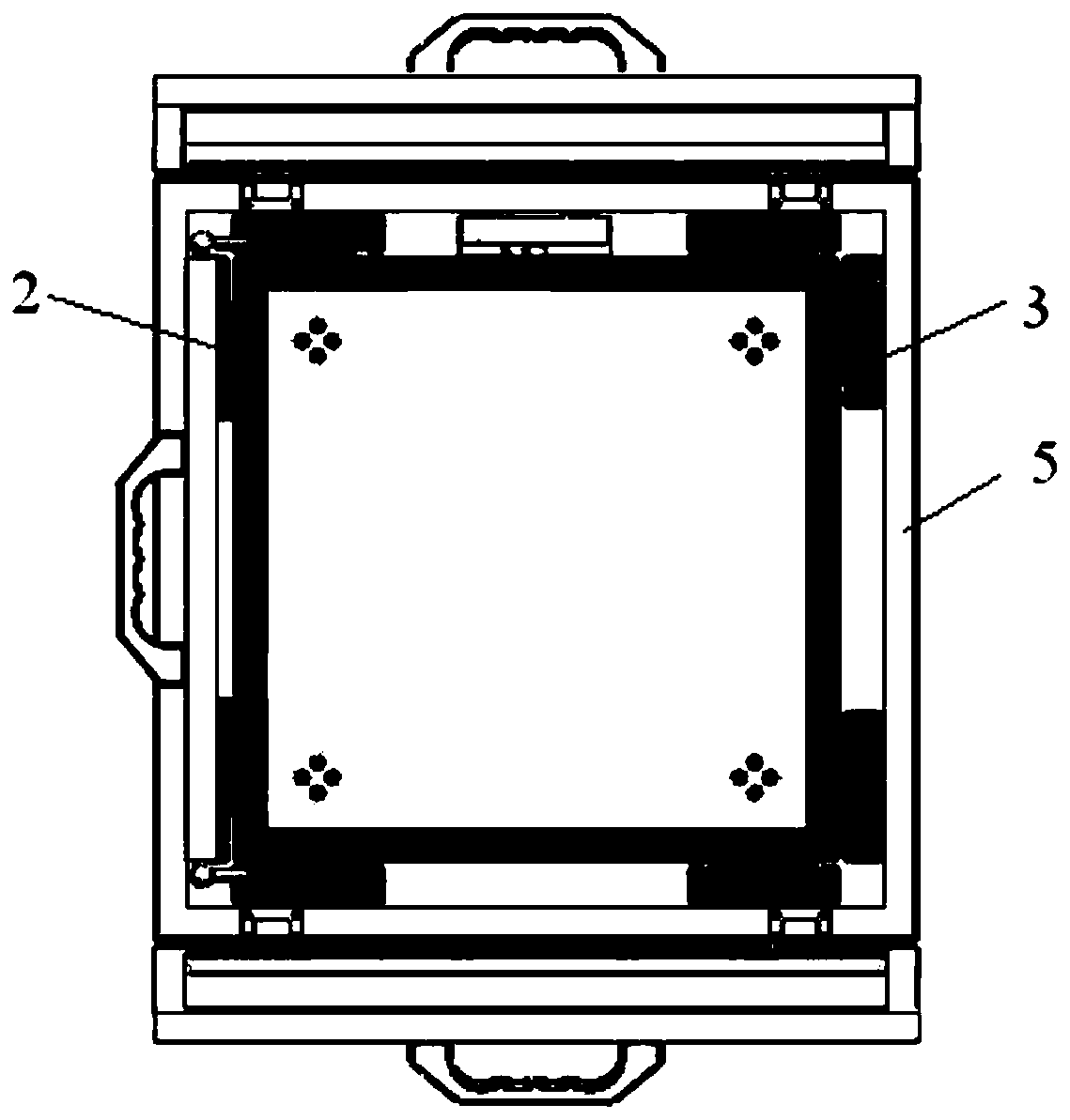 High-efficiency transportation vibration-proof packaging box structure