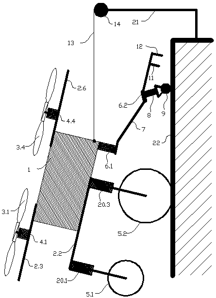 Wall climbing machine used for wall climbing work