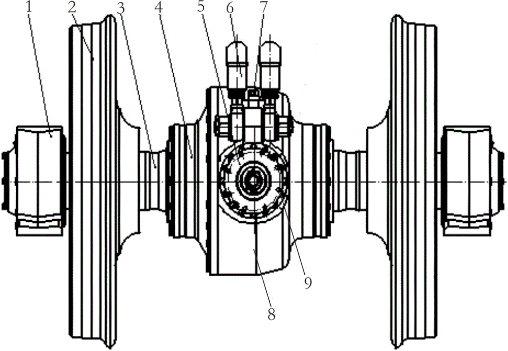 Axle gear box applied to internal combustion locomotive