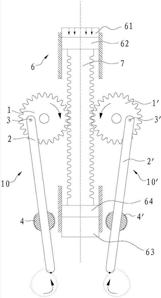 Pneumatic double-hand rubbing bionic device