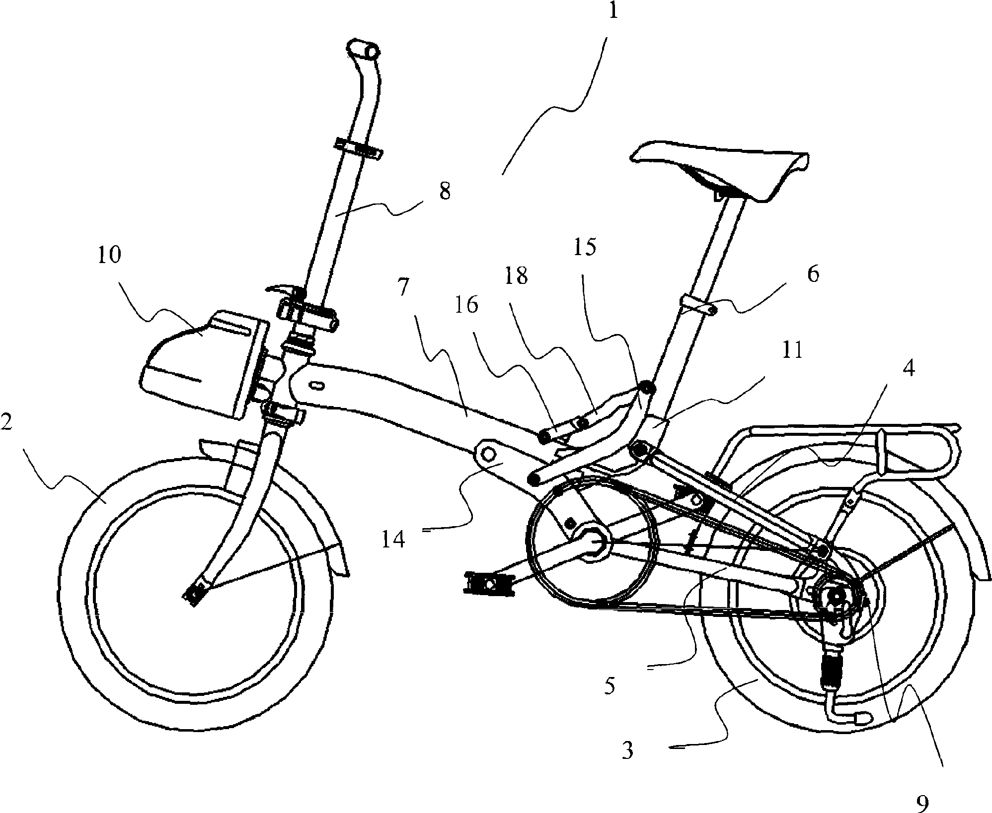 Environment friendly energy-saving folding electric bicycle