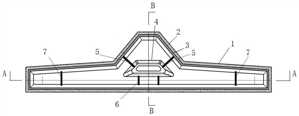 A three-strand slab continuous casting tundish diversion structure and manufacturing method