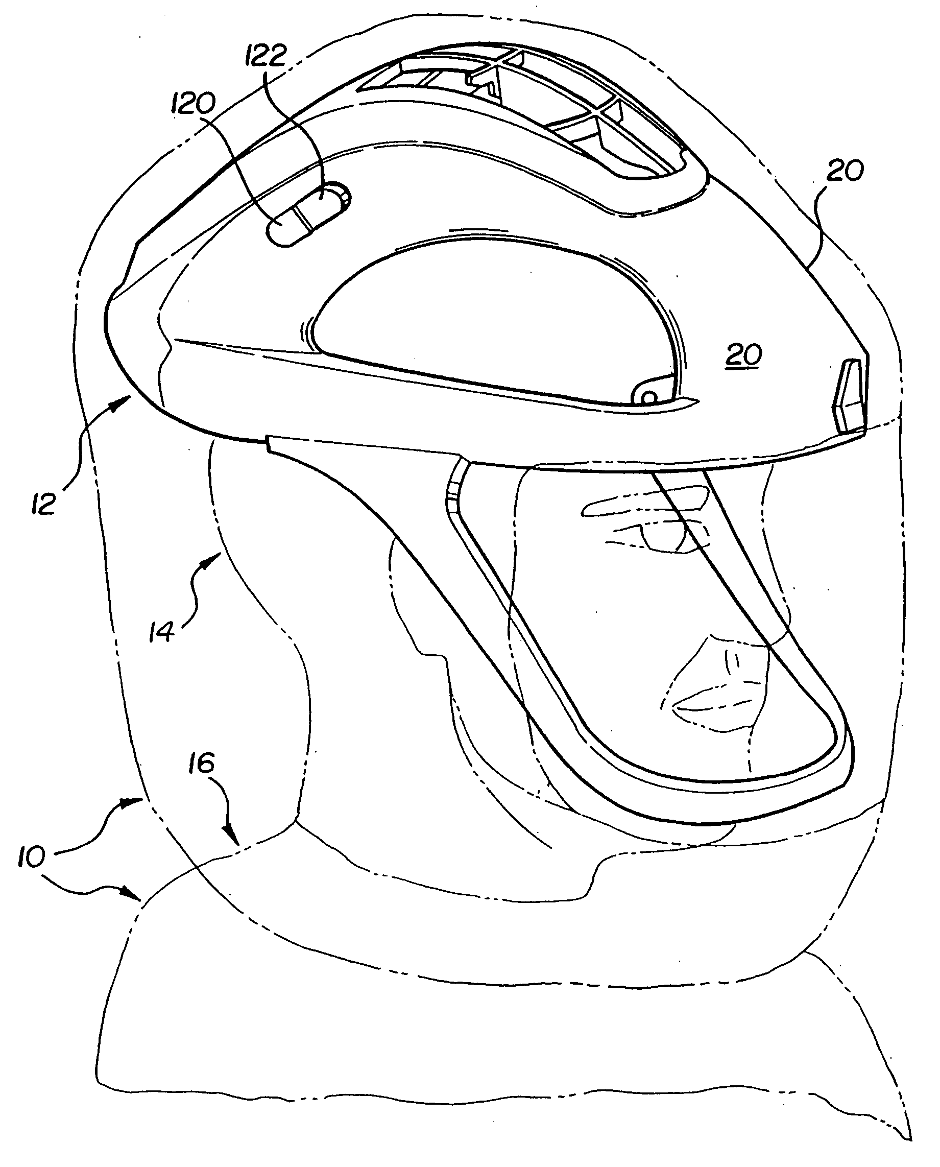 Air filtration system including a helmet assembly