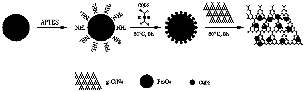 Preparation method for magnetic visible light photocatalyst with broadband spectral response