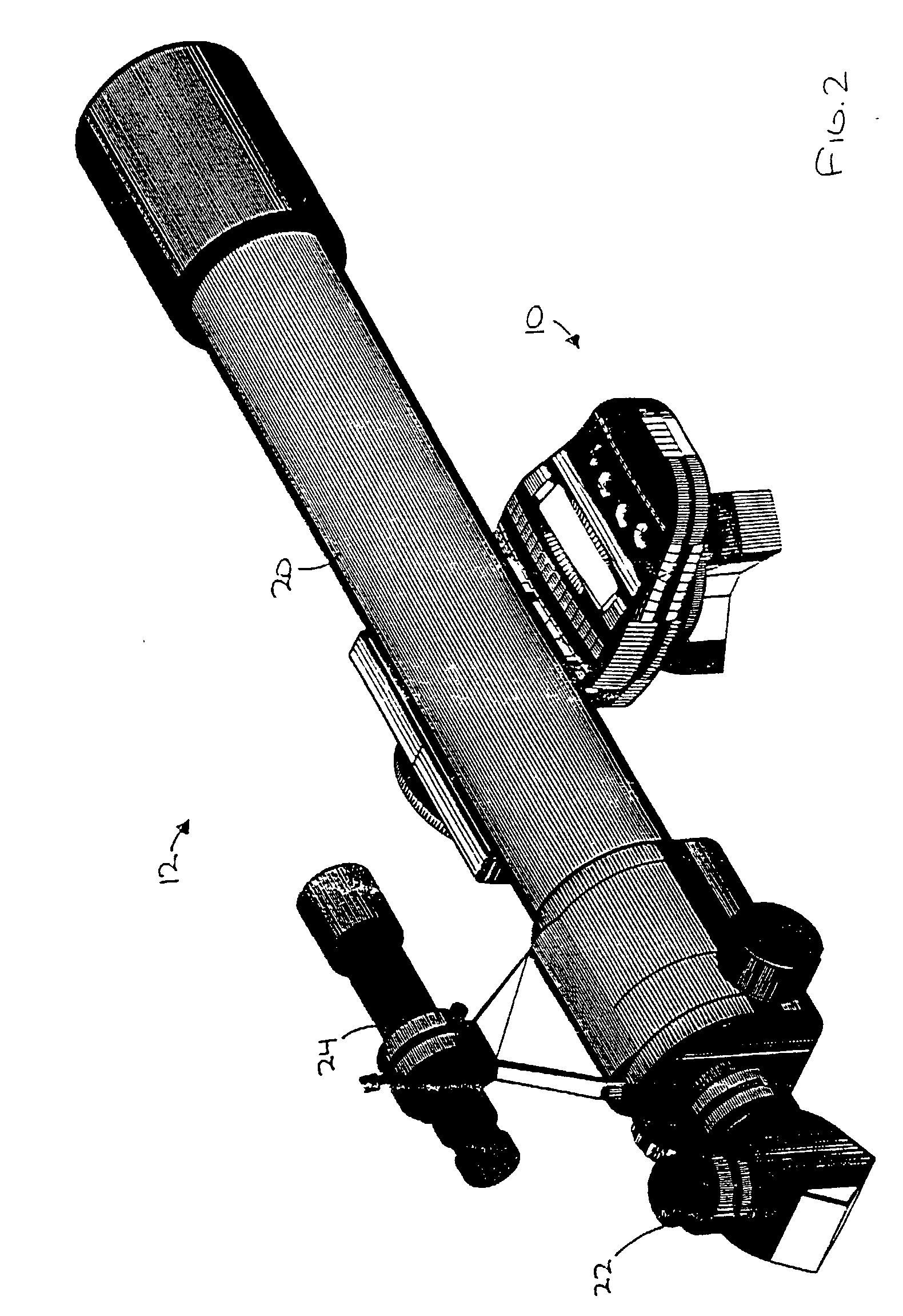 Portable telescope mount with integral locator using magnetic encoders for facilitating location of objects and positioning of a telescope