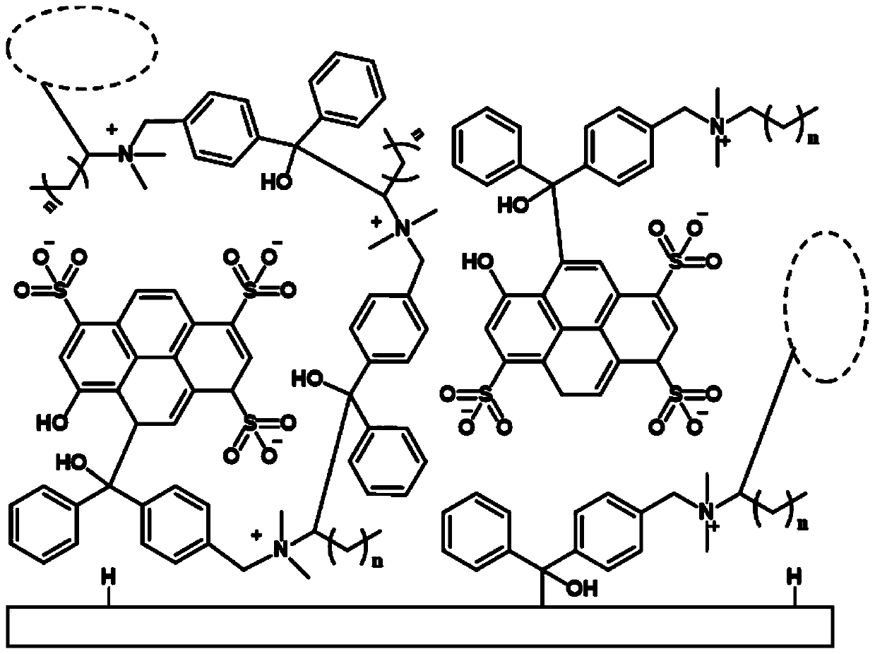 Antibacterial coating with pH monitoring function, functional material of antibacterial coating with pH monitoring function and preparation method thereof