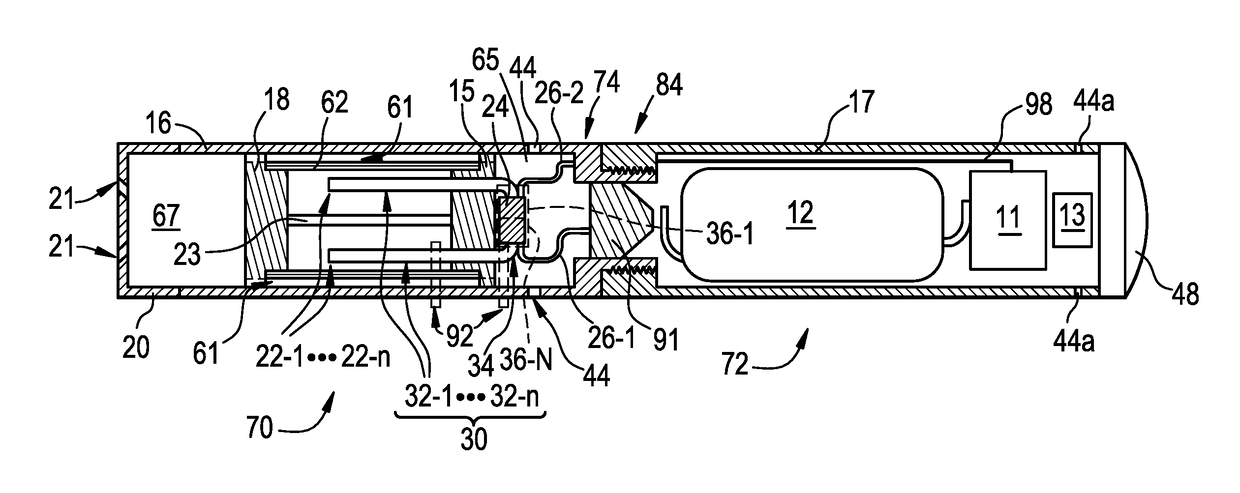 Combined cartridge for electronic vaping device