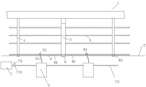 Municipal bridge guardrail cleaning device moving left and right and using method thereof