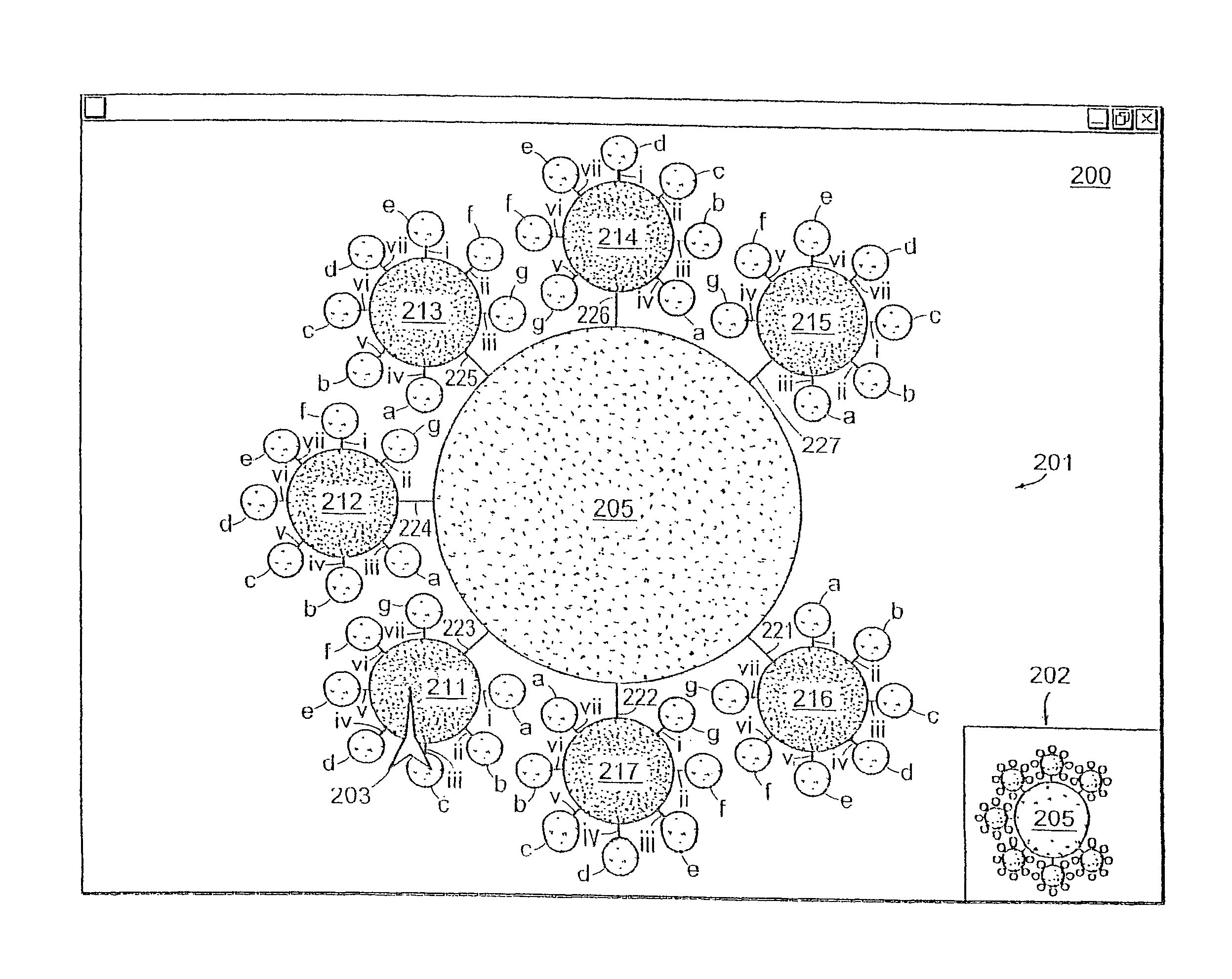 Method and apparatus providing a graphical user interface for representing and navigating hierarchical networks