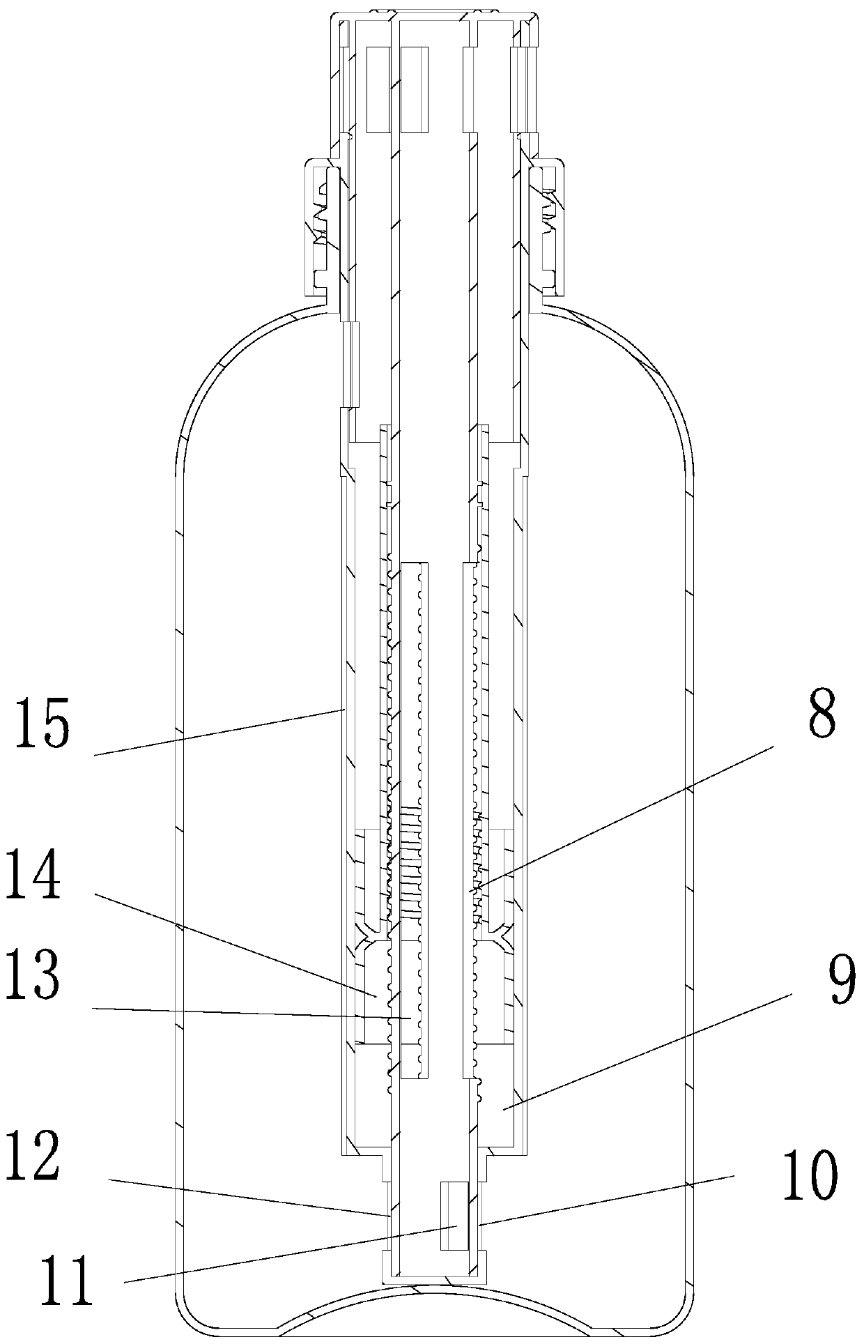 A double-cavity quantitative container