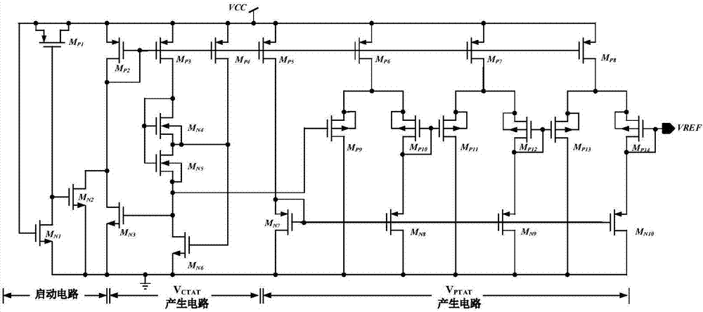 CMOS subthreshold reference circuit with low power consumption and low temperature drift