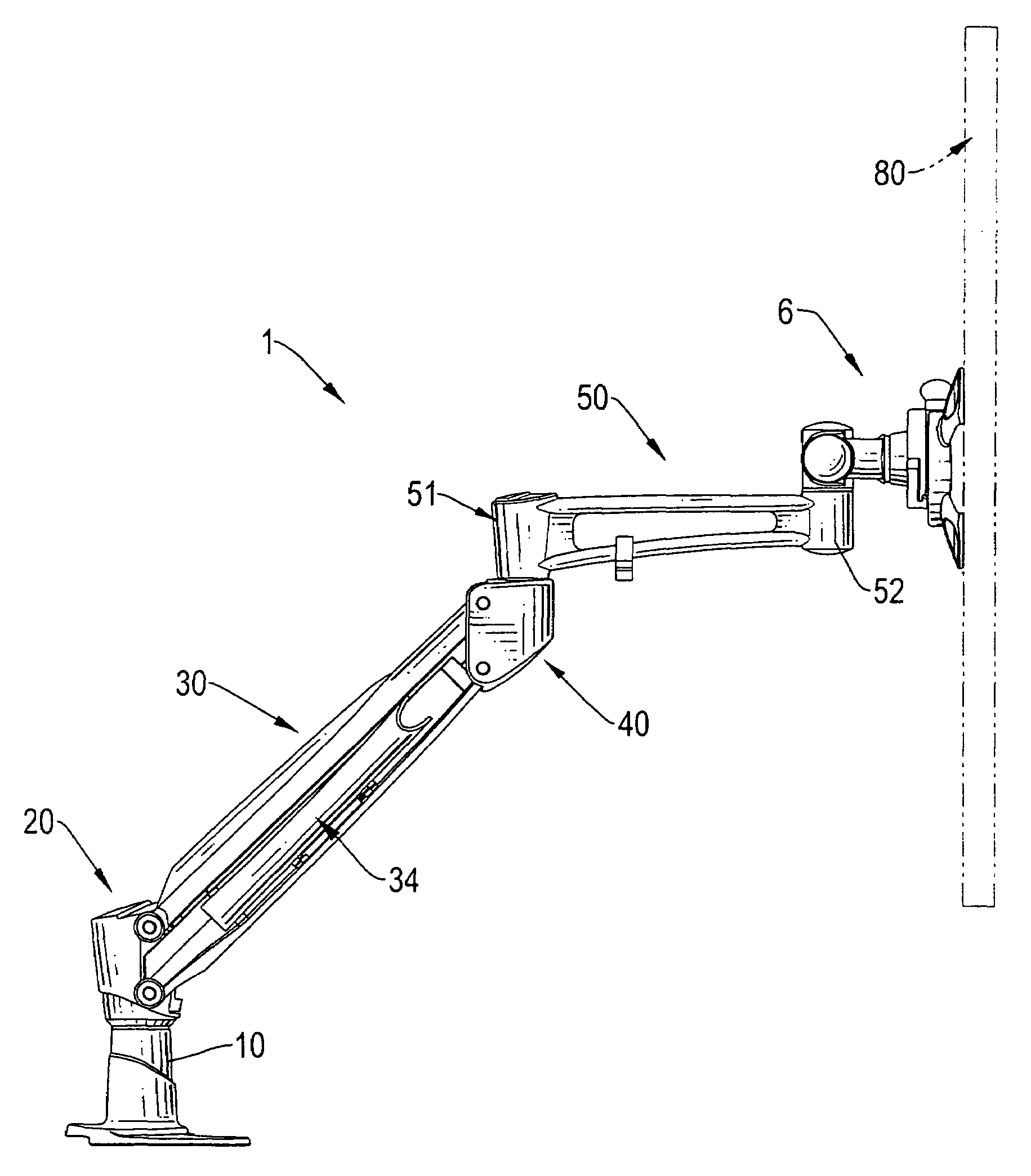 Support apparatus for suspending a monitor