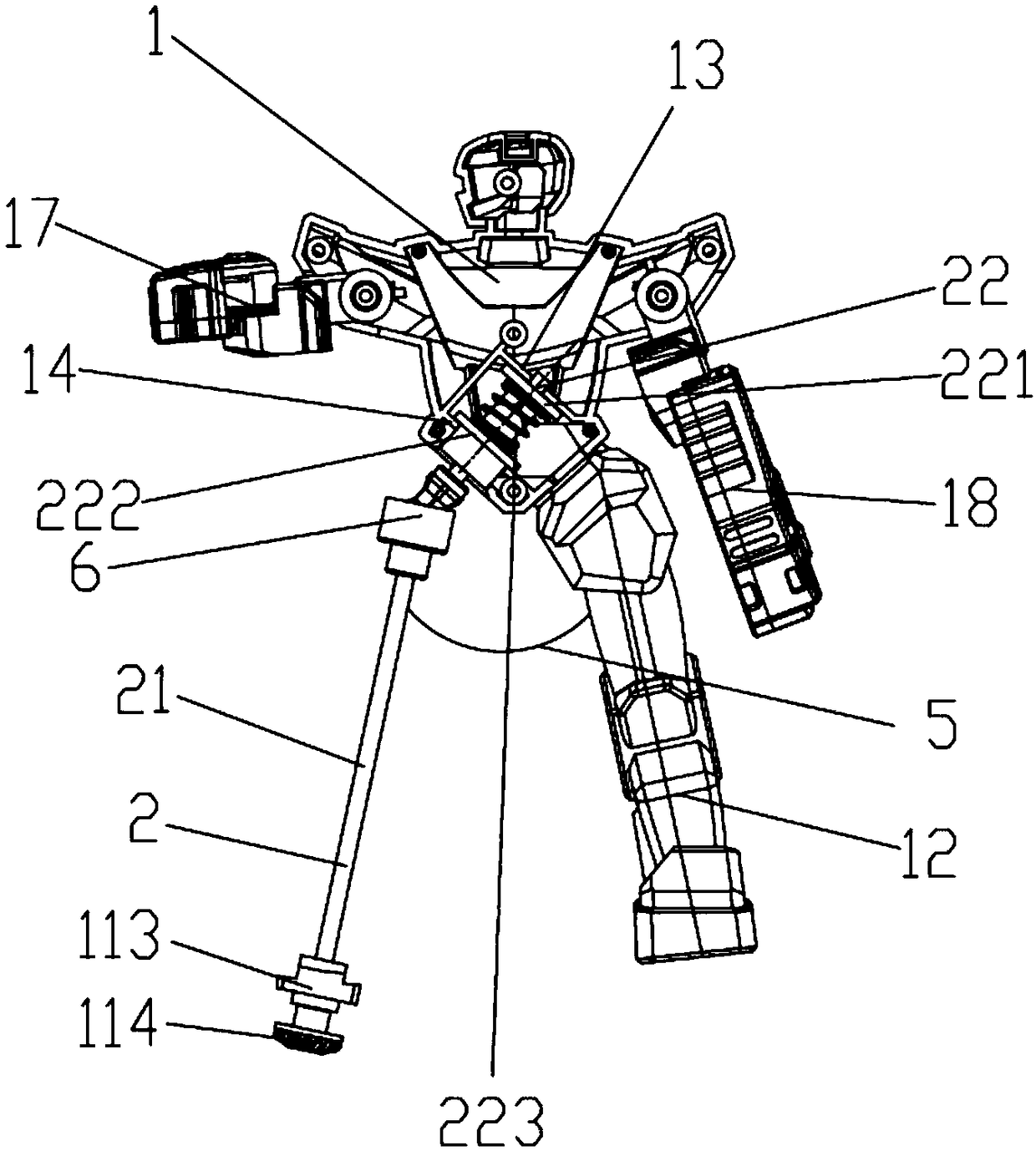 A robot that can kick side legs