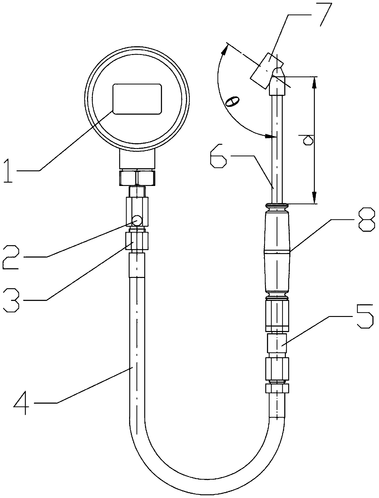 Aviation tire pressure measuring device