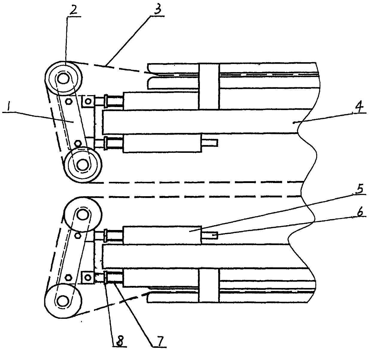 Tensioning mechanism for seedling clamping convey chain