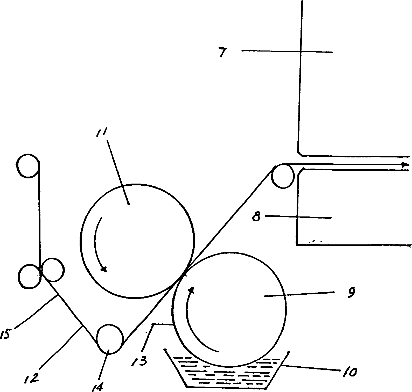 Production process for printing whole-cotton transfer printing paper using copper-plate press