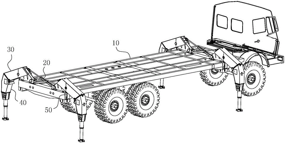 Top-entry-type large-span platform automatic support mechanism