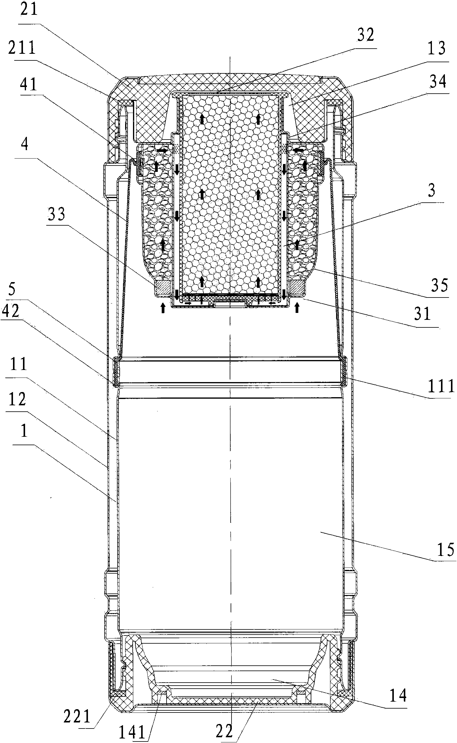 Inherent filtering water glass