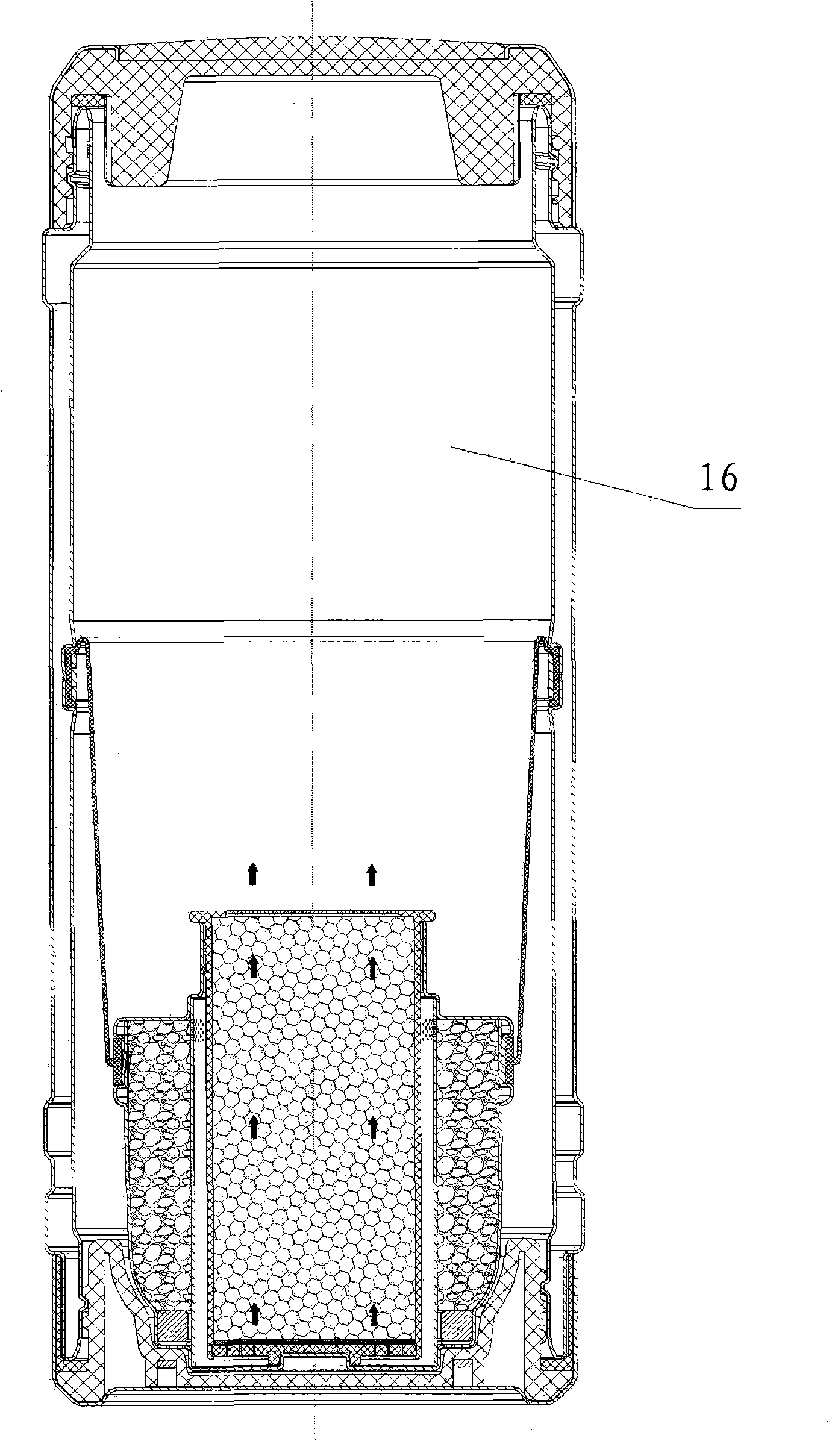 Inherent filtering water glass